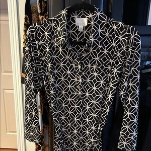 Donna Morgan Black and tan  Geometric Dress, 6